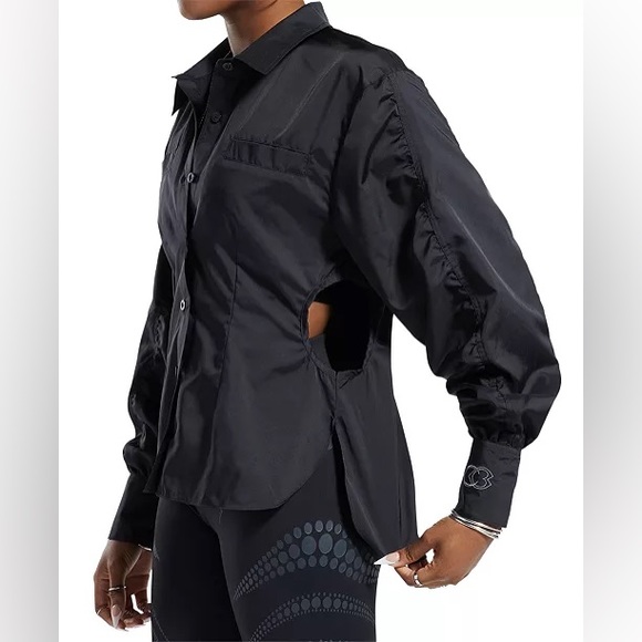 Reebok x Cardi B. Ruched-Sleeve Active Shirt in Black, Plus Size 2X New w/Tag - Picture 9 of 15